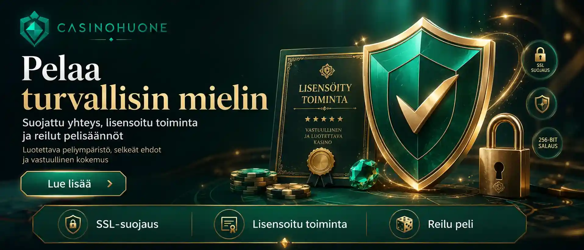 Pelaa Turvallisin Mielin Luotettu pelialusta suojaus- ja lisenssitiedoilla